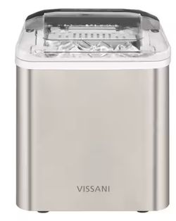 22 Ibs. Countertop Portable Bullet Ice Maker with Automatic Cleaning in Stainless Steel