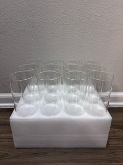 12-Piece Glass Cylinder Vase Set – 6” Clear Flower Vases & Candle Holders