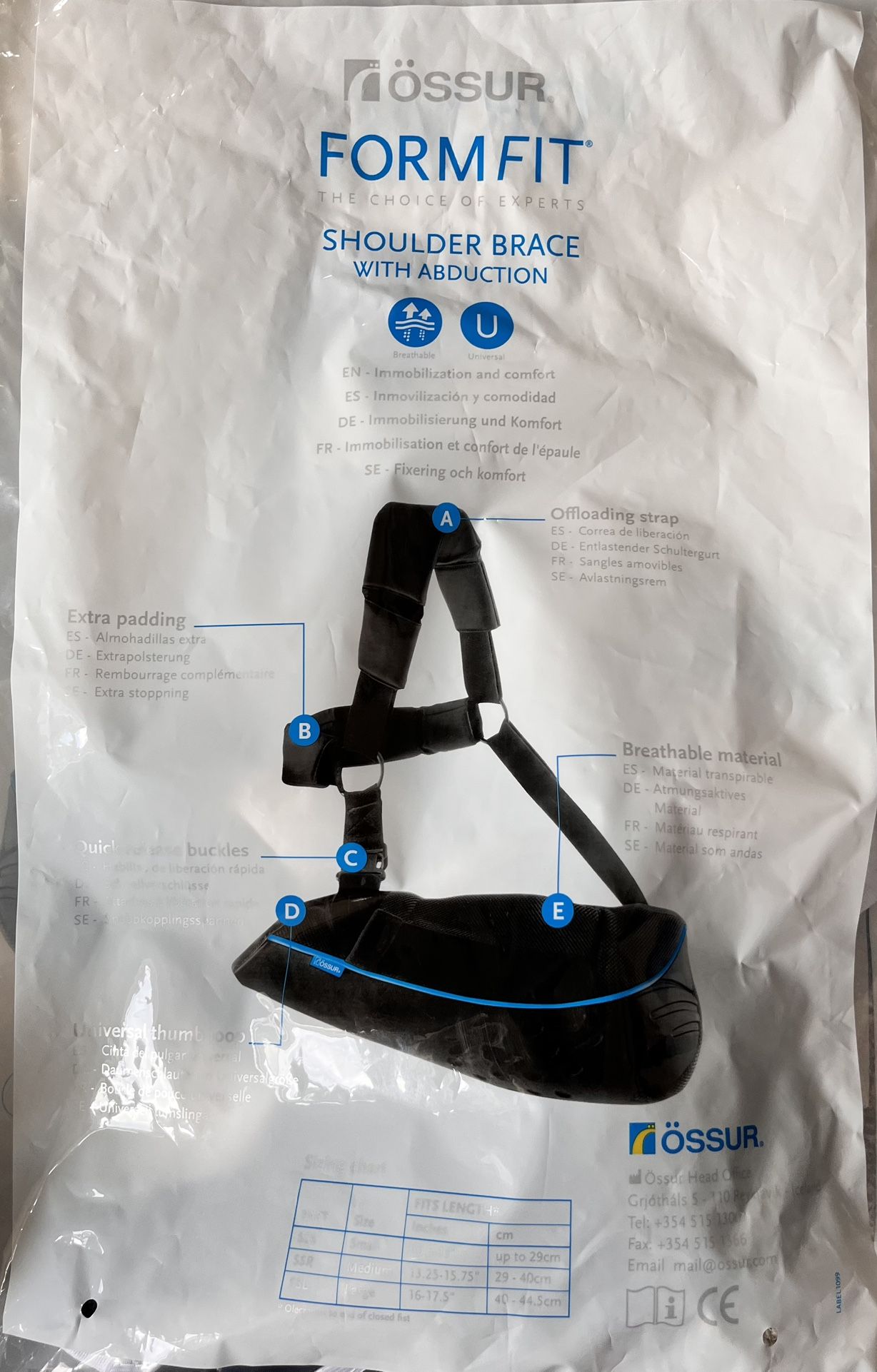 Form Fit Shoulder Brace Regular Medium Preowned