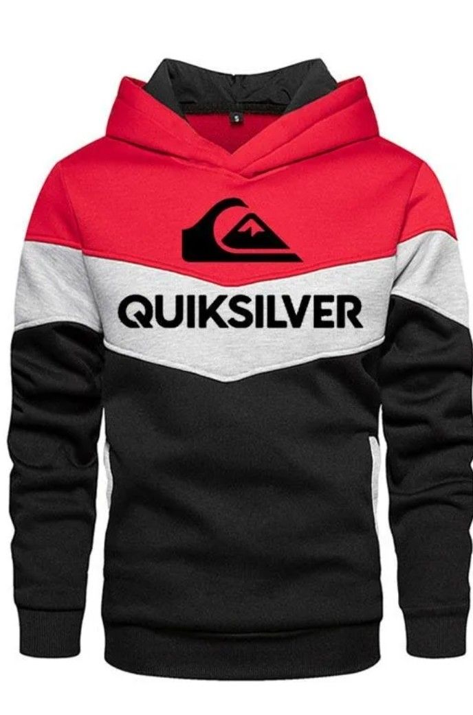 Men Medium Red And Black Hoddie Sweatshirt