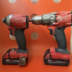 Milwaukee M18 Fuel Hammer And Impact Drill With Batteries 