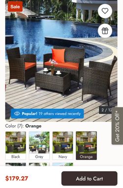 Costway 4 PCS Rattan wicker set