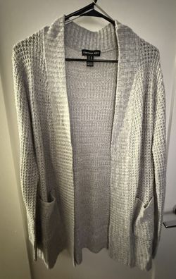 Gray Thin Knitted Long Sleeve Cardigan
