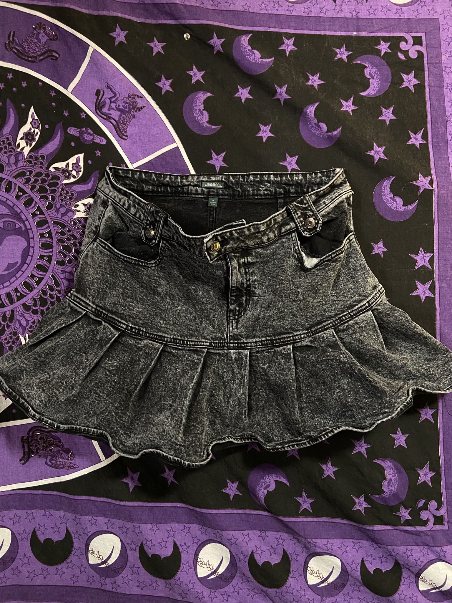 black denim goth esque skirt