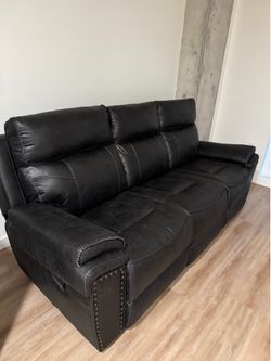 Black Leather Reclining Couch