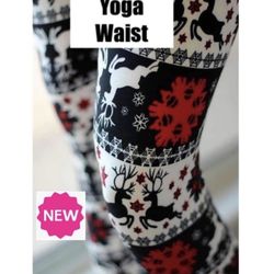 NEW Womens Christmas Leggings Soft As Lularoe OS/TC