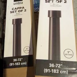 Umbra Cappa Curtain Rods 2-Pack – 36–72” (91–183 cm) – Matte Black - 8 packs available