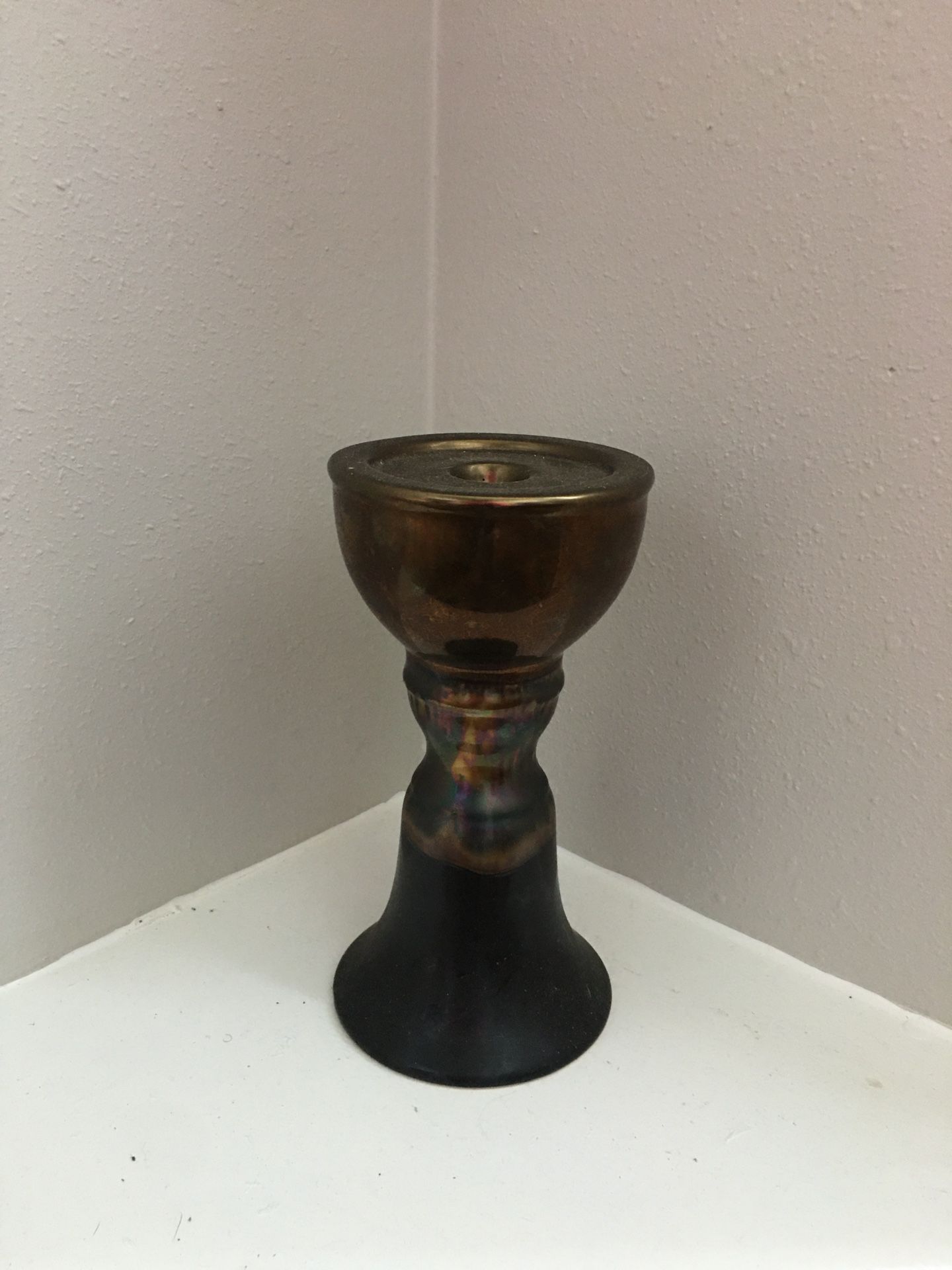 Port to Port 12 inch ceramic candle holder