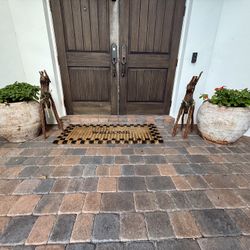 2 oversized urn-style planters