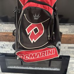 DeMarini Softball Backpack Bag “Insane Dedication To Performance" Red Black