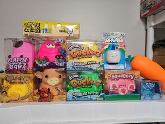 Squeeze SQUISHY Squeezy TOYS Ducks BUTTER Peach CHEESE  Carrot  CAT
