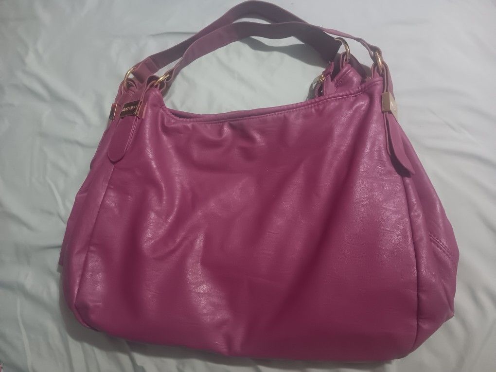Jimmy Choo Large Purple Handbag Purse With Gold Tone Hardware