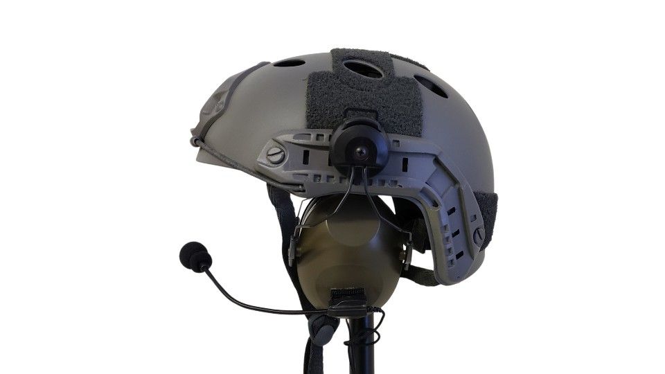 Tactical Airsoft Helmet With Hearing Protection And Built In Communication Headset! Ship Only