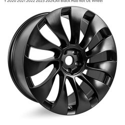 New in a sealed box New 21Inch Front Wheel Replacement Wheel Rims for Tesla Model Y 2020 2021 2022 2023 2024,All Black Hub Not OE Wheel (D917)