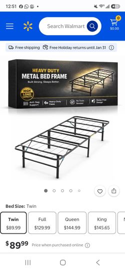Heavy Duty Fold Away Metal Bed Frame Twin