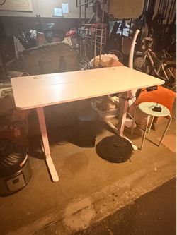 Electric Adjustable Standing Desk – White 48” Sit Stand Desk