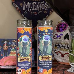 Custom Prayer Candles For Day Of The Dead