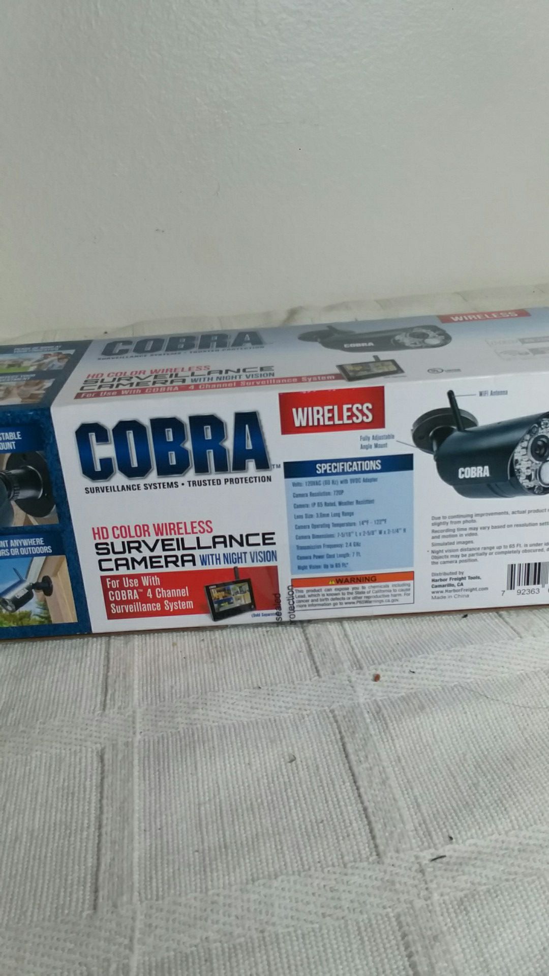 COBRA HD Color Wireless Surveillance CAMERA With Night Vision. 63843.