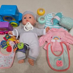 🧸 Baby Doll Set + Accessories Bundle