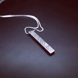 Silver Katana Steel Necklace & Lavastone Bracelet