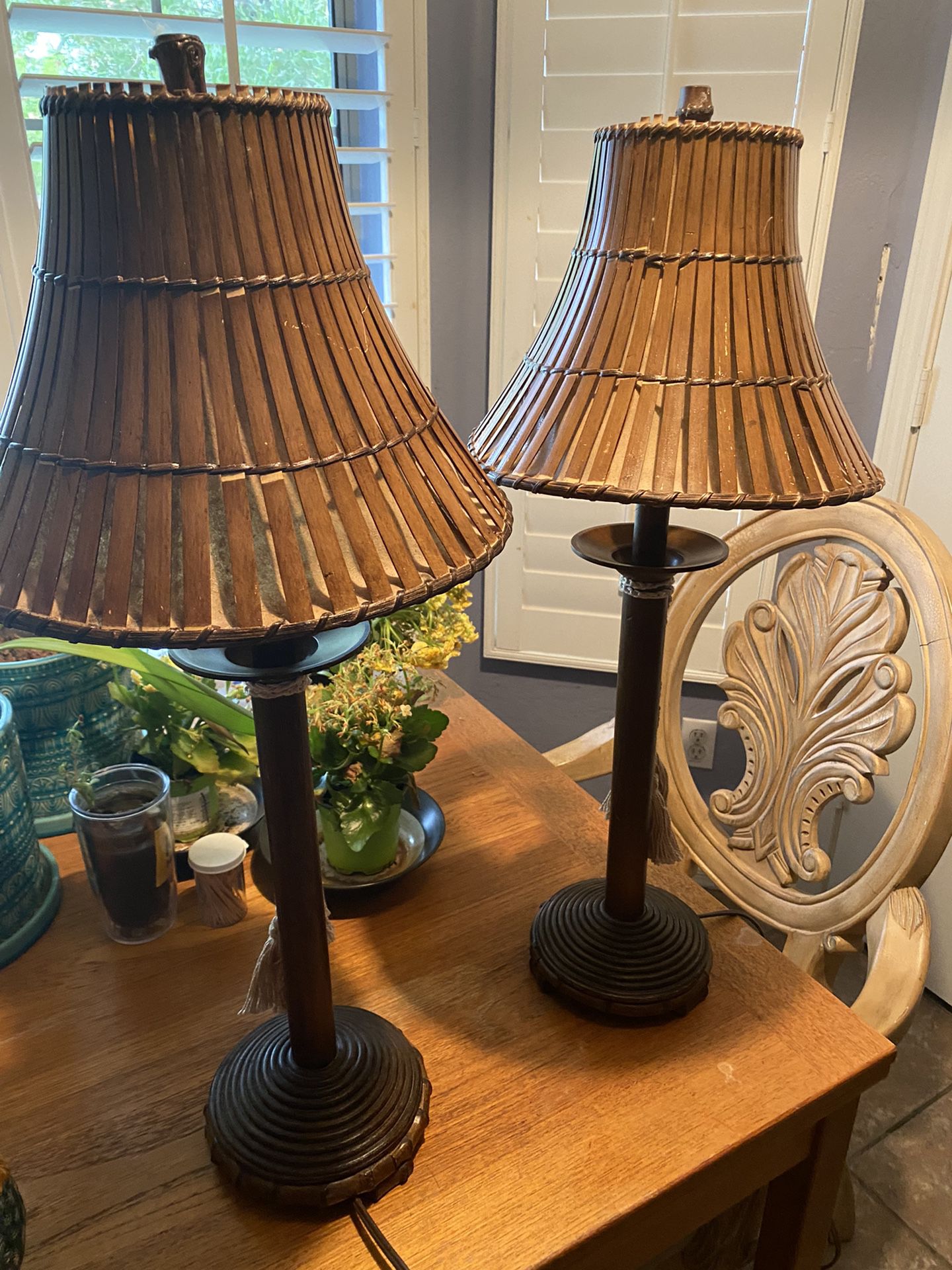 Bamboo Table Lamps Vintage
