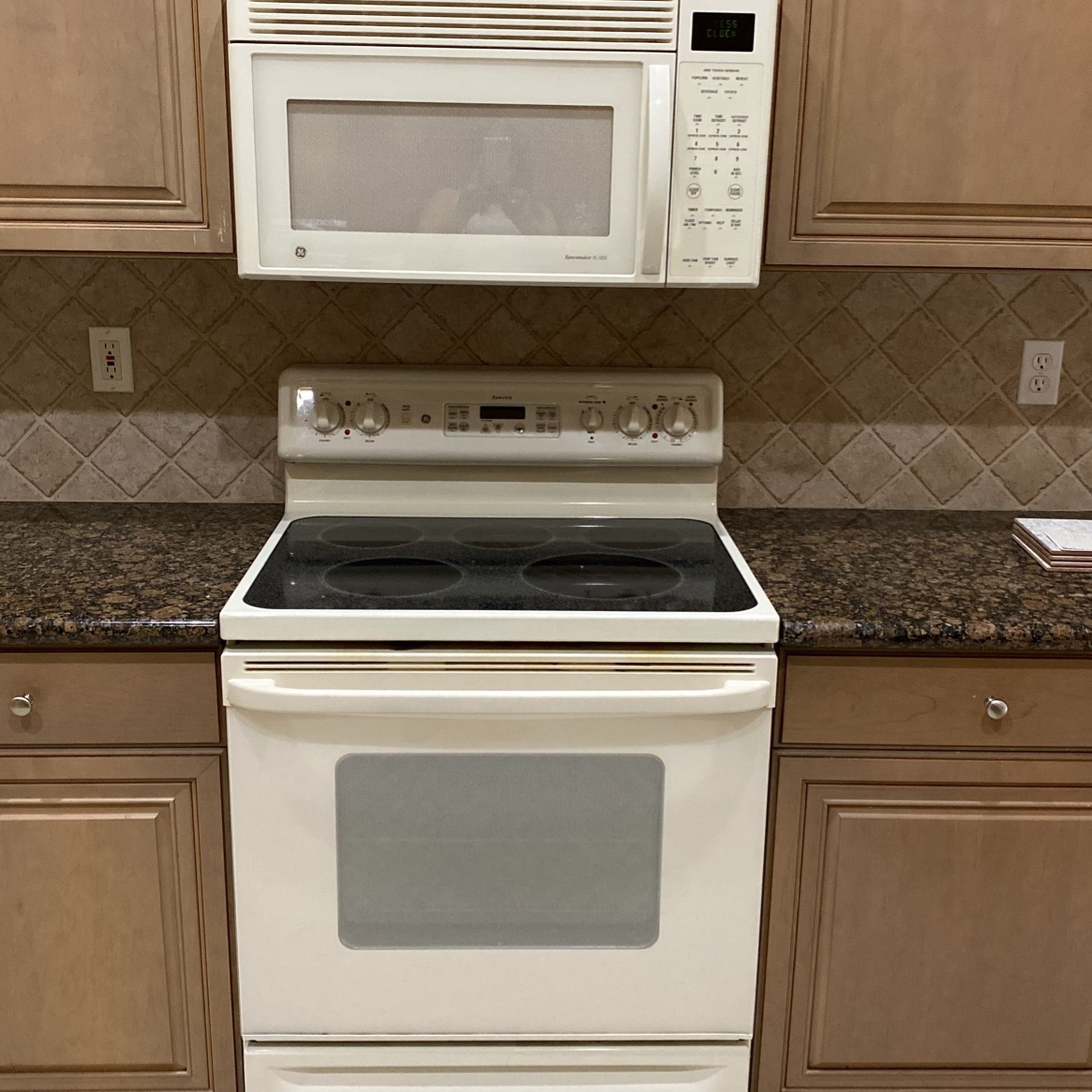 Refrigerator Stove Microwave Dishwasher Almond