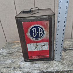 D-B Oil Corporation Seattle Tacoma 5 Gallon Tin Container Rare Vintage