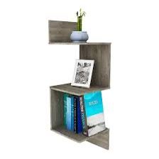 NEW- Gray Hanging Square Corner Wall Shelf Elegant Shelf with Three Levels - 3 Levels - includes mounts