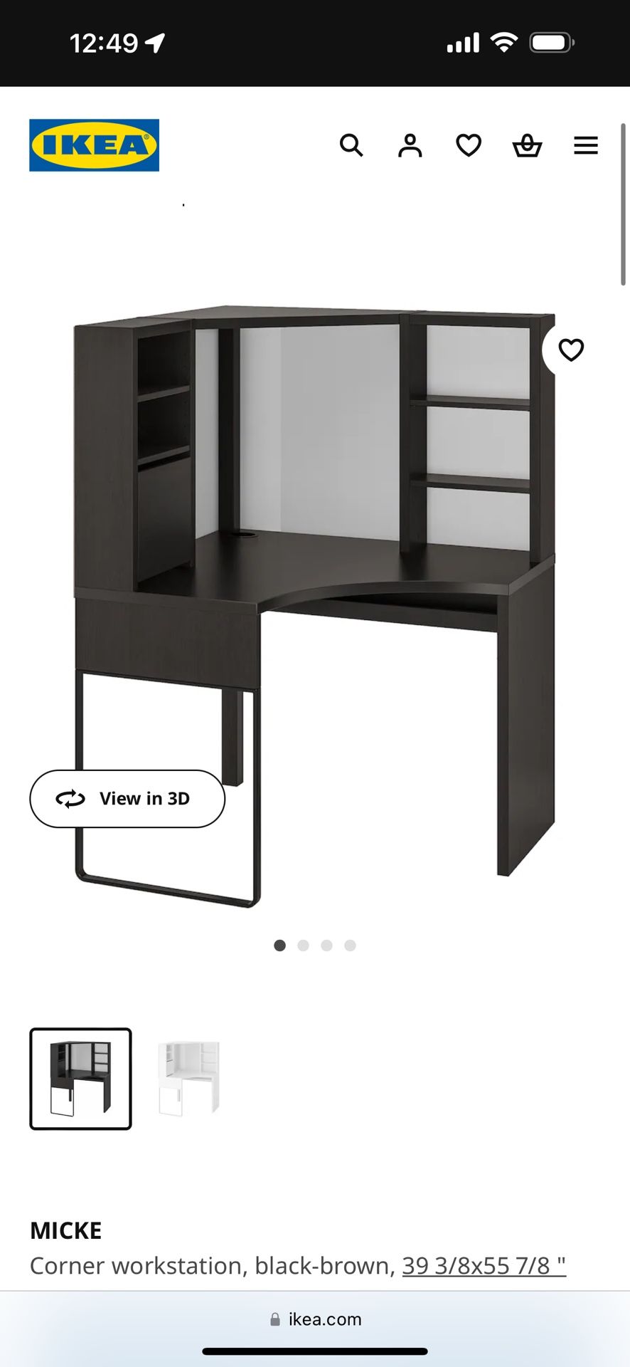 IKEA Black Corner Workstation