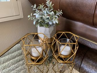 Gold Accent candle set gold decor