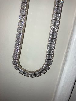 REAL Moissanite and baguette tennis chain