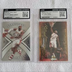 Lebron James 2 Card Lot (Rookie, CGC Authentic) 