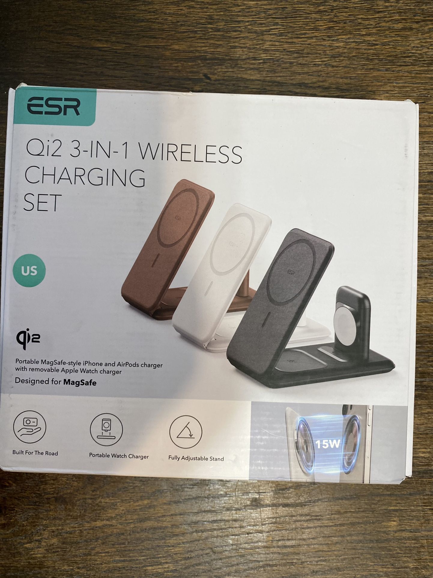 ESR Qi2 3 in 1 Charging Station for Apple, [Certified] Apple Watch Charger 15W