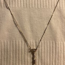 Pillar, gold tone, 24”Necklace