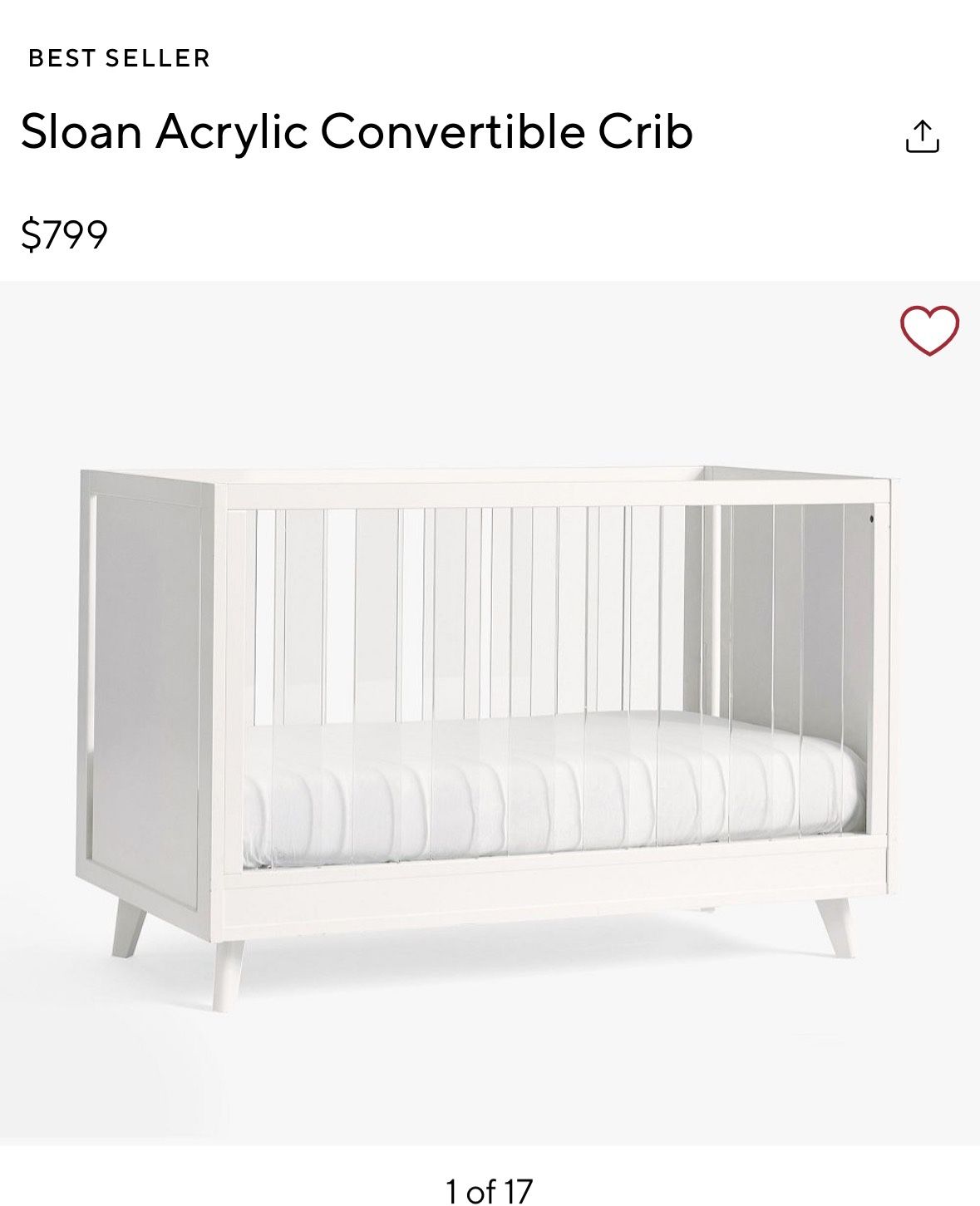 Pottery Barn Sloan Acrylic Crib