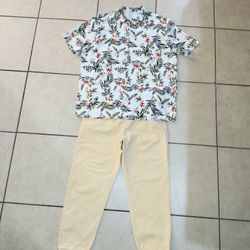 Mens Floral Leaf Set