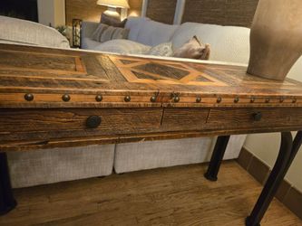 Handcrafted sofa table one of a kind