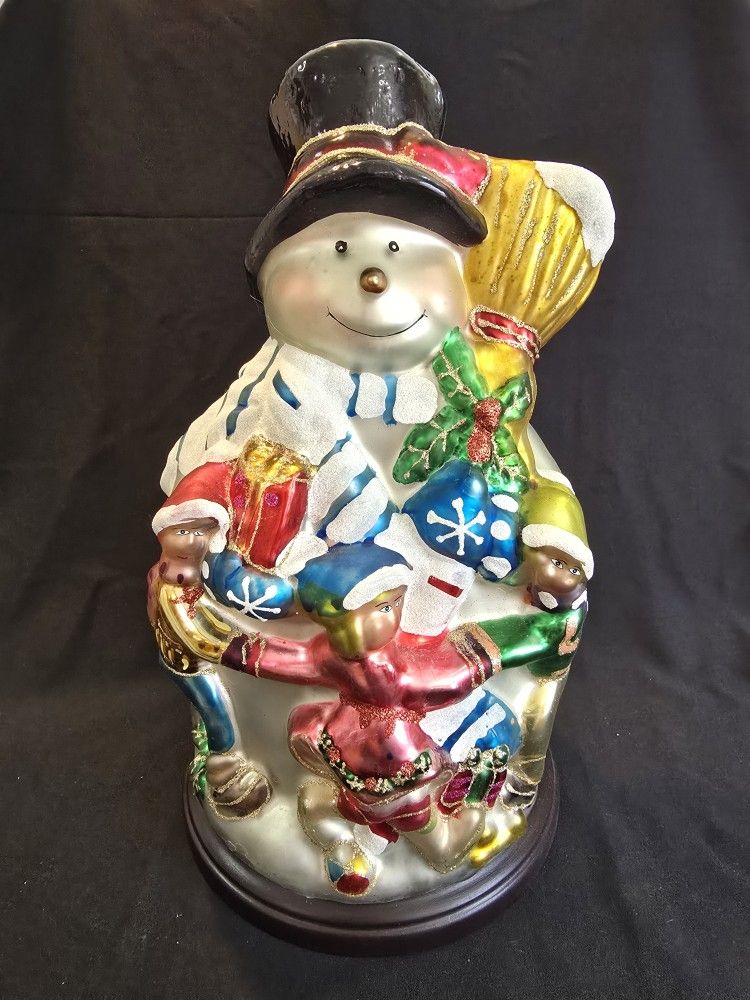 Thomas Pacconi Collectible 14" Blown Glass Snowman $60 obo