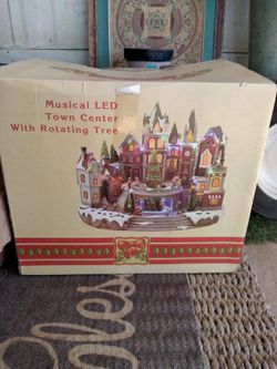 Musical LED Town Center With Rotating Tree