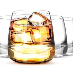 Whiskey Glasses Set 12 with Box, 9OZ Rocks Old Fashioned Whiskey Glasses Barware for Scotch, Bourbon, Liquor and Cocktail Drinks, Premium Crystal Glas