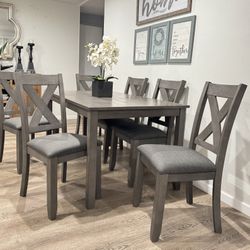 Ashley Furniture: Wood Dining Table & 6 Chairs Comedor De 6 Sillas 