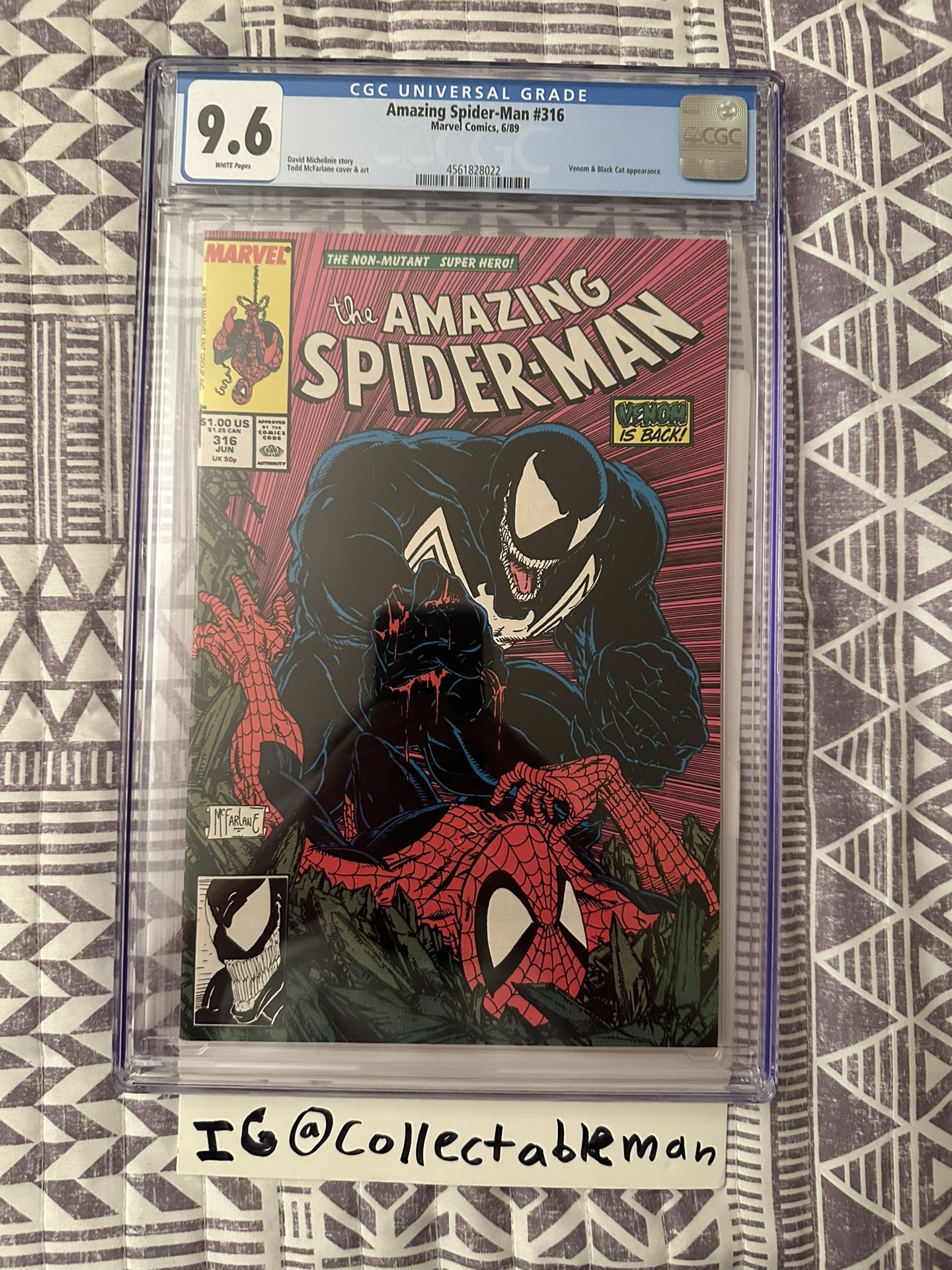 AMAZING SPIDER-MAN #316 CGC 9.6 VENOM Cover Marvel Comics 1989
