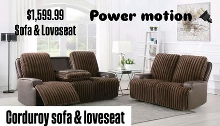 Corduroy Power Recliner Set $1599