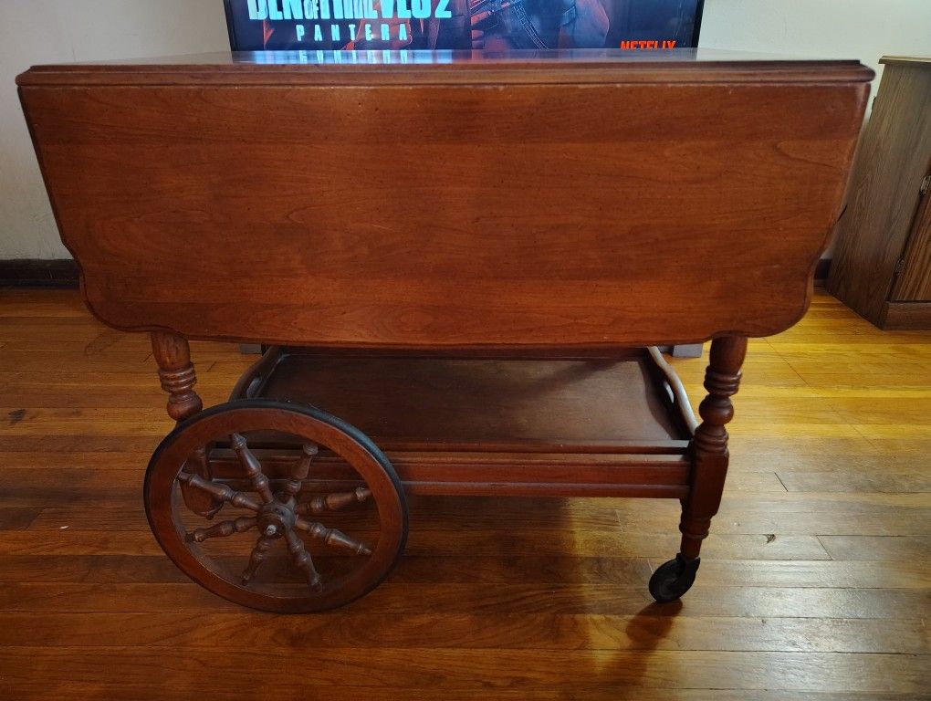Vintage Distressed Cherry Tea Cart 