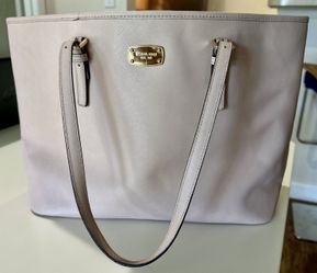 Michael Kors East 1981 Large Saffiano Leather Satchel Bag Soft Pink