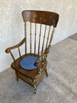 Vintage chamber pot chair refinished