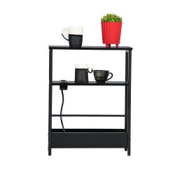 Homy Casa WANDA US Side Table "17.72 x 7.09 x 22.83 in" with Built-in Power Outlets and USB for Living Room, Bedroom, Office