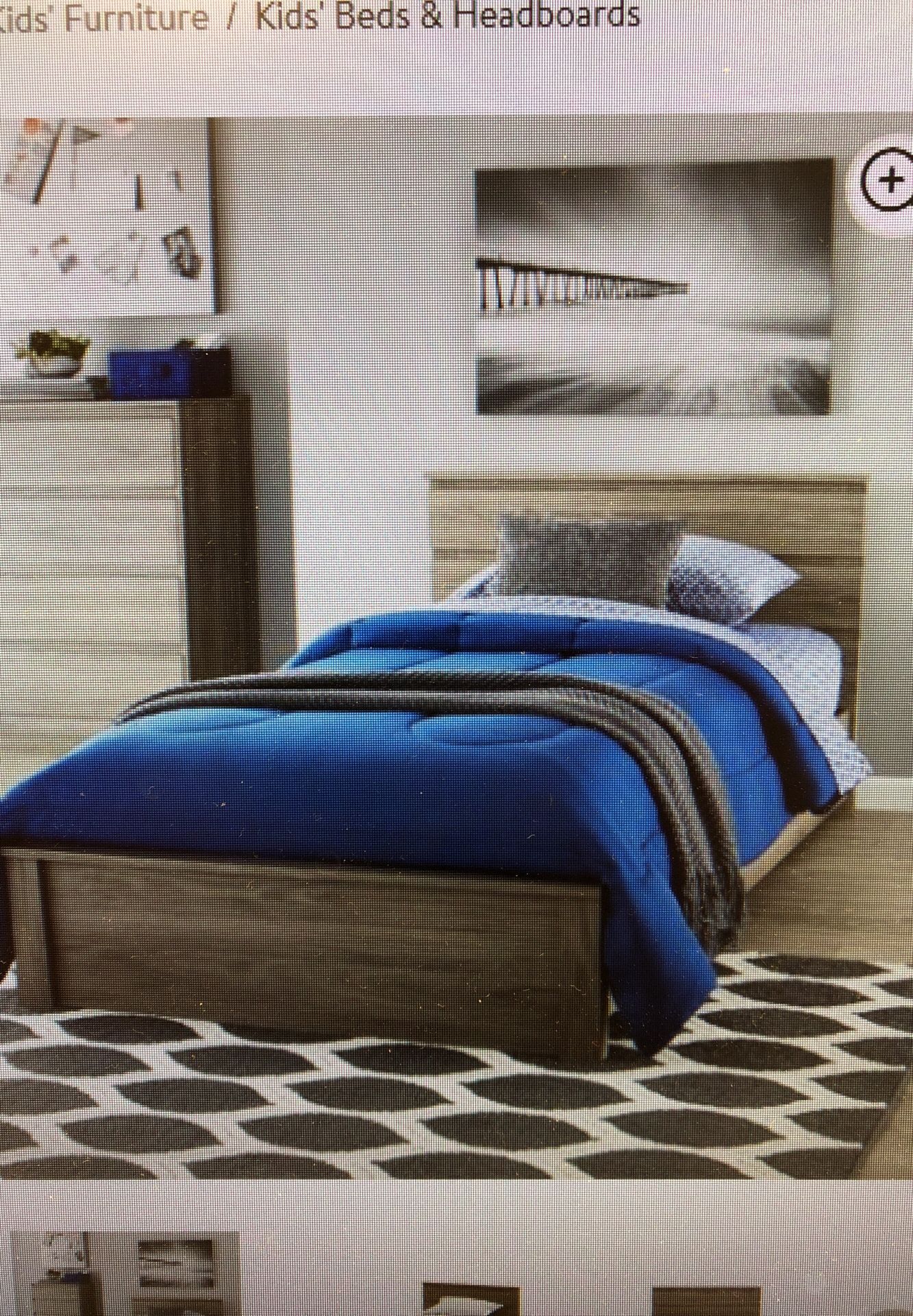 Twin bed with mattress