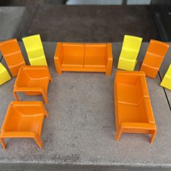 Set of Mid Century Barbie Townhouse Furniture by Mattel