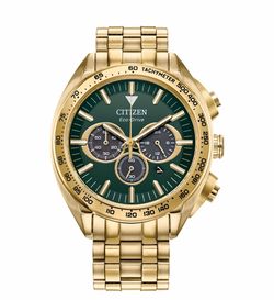 Citizen Eco-Drive Carson Watch with Green Dial Stainless Steel Brace CA4542-59X